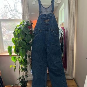Vintage lei embroidered overalls